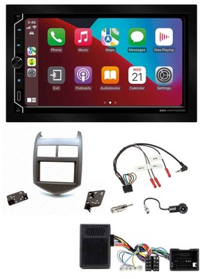 ESX 2DIN DAB USB Steering Wheel Bluetooth Car Stereo for Chevrolet Aveo 11-Up Dark Gray