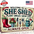 Garden Gifts Welcome To My She Shed Vintage Gardening Signs for Home Garden G...