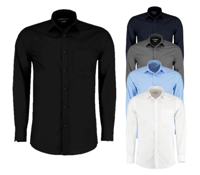Chemise Popeline Ajustée Kustom Kit À Manches Longues Facile À Repasser - Photo 1/3