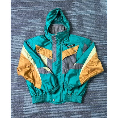 Vintage Descente 2 Piece Ski Suit Mens Jacket M Pants 30 Teal Colorblock 80s 90s image 3