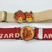 Little Orphan Annie Youth Kids Belt 2pk Elastic Stretch Leapin Lizards Vtg 1981