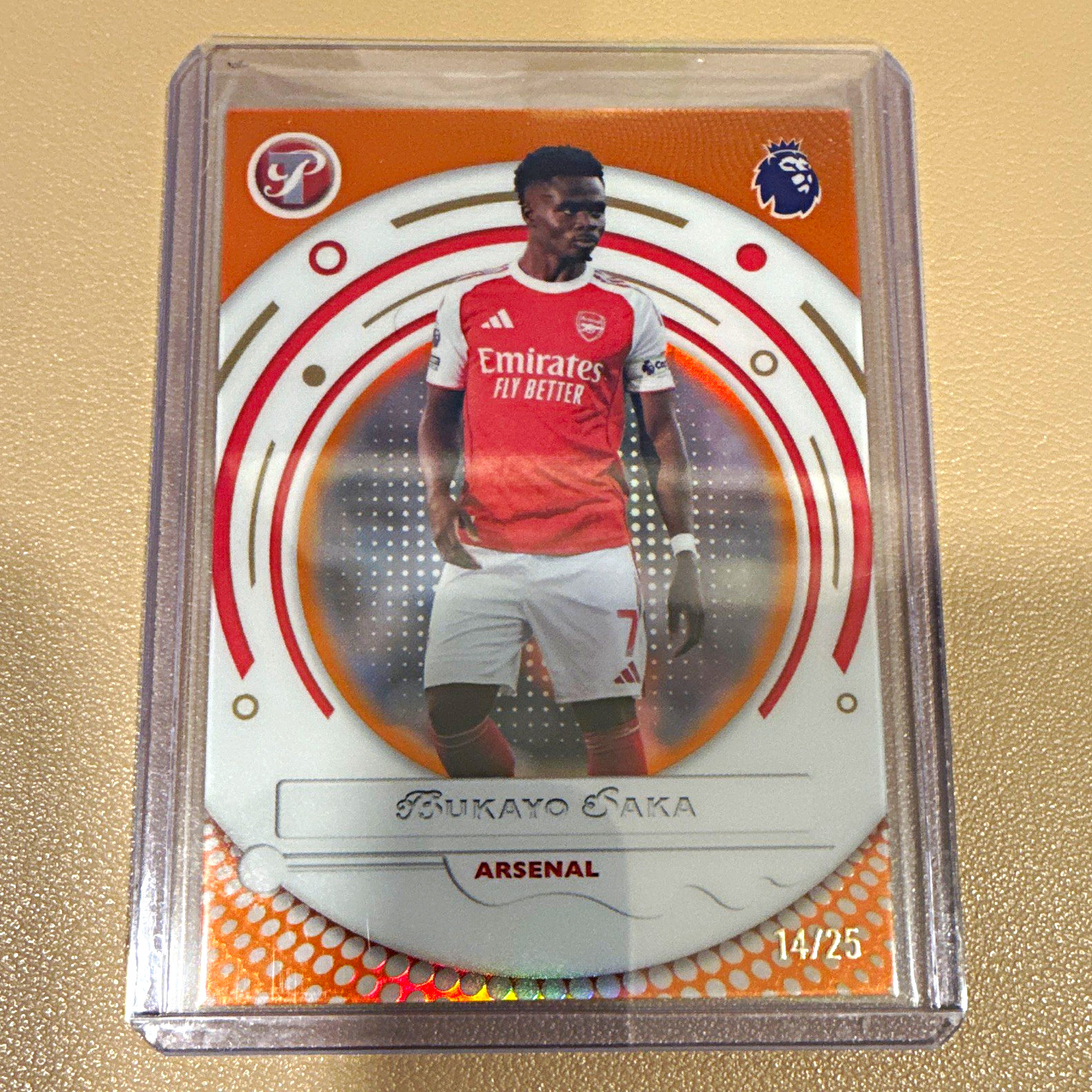 2026 Topps Pristine Premier League Bukayo Saka Arsenal Orange /25 #17 view 1