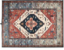 Ahead Armor Cases Tribal Persian Drum Rug - 80-inch x 64-inch, Red and Blue