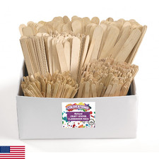 Colorations Assorted Sizes Natural Wood Craft Sticks Tongue Depressors, 1200 Pie