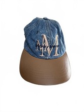 Vintage Mickey Mouse Denim and Leather Baseball Cap
