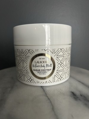 Lalicious Velour Body Melt Body Butter Moisturizer Coconut 8 oz, Cruelty-Free
