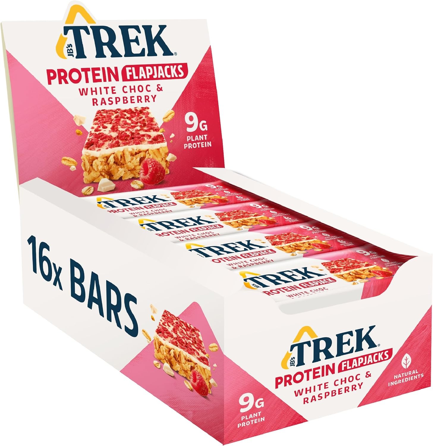 JB's Trek High Protein Flapjack White Chocolate Raspberry - Gluten Free - Plant