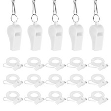 Plastic Whistles with Lanyard 20 Pcs  White -Fitting for Coaches/Referee 