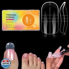 GELLAKTIK Toe Dual Forms for Poly Gel, 150PCS French Nail Forms for Toes, 15 