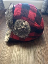 Men's Goodfellow & Co. Faux Fur Trapper Hat Buffalo black Red Plaid one size