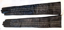 RARE! Sleek Black Lambskin Leather 23 Long Op...