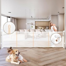 200.1" Retractable Baby Gate Extra Wide 41" Tall Retractable Dog Gate