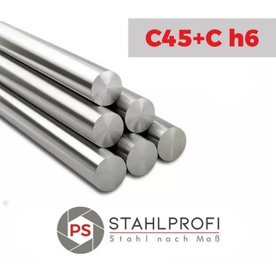 Blankstahl Rundstahl C45+C/SH+SL *geschliffen h6* Rund Ø10-Ø80mm >Länge wählbar