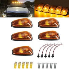 5pcs Cab Roof Clearance Marker Running Lamps Amber Led Lights For Most Trucks