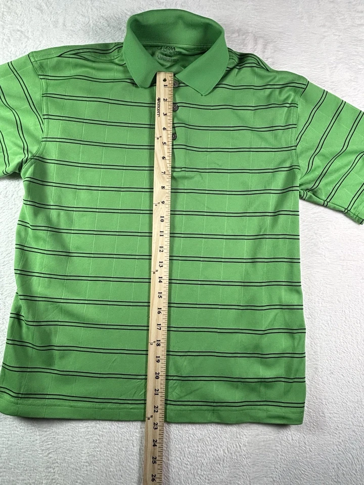 PGA Tour Polo Shirt Golf Green black Striped Short Sleeve Men’s Size Small - Image 3 of 4