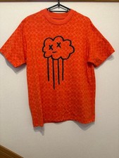 Coach Men's T-Shirt Orange Signature Pattern Pre-Owned