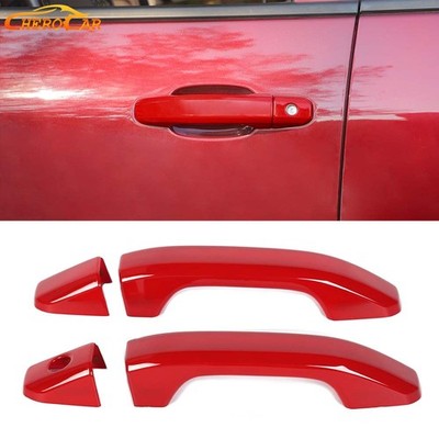 Red Door Handle Cover Trim Decor For Chevy Silverado GMC Sierra 2014-2018 2Door