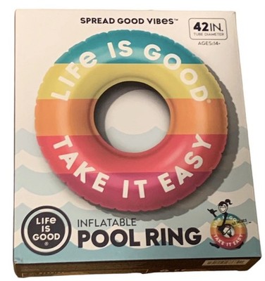 Life Is Good Take It Easy Inflatable Pool Ring 42  Best Price For The Brand