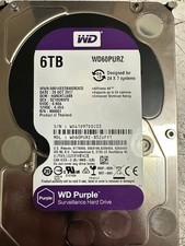 WD Purple  WD60PURZ 6TB HDD  6Gbps 3.5" SATA Hard Drive by Westren Digital -USED