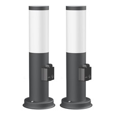 2x Borne d'éclairage de chemin Lampe de jardin PORU Capteur extérieur IP44