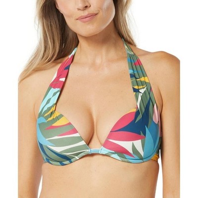 Coco Reef Women's Underwire Bikini Swim Top Green Multi New