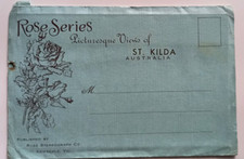 Picturesque Views St Kilda Melbourne ~ Vintage Rose FoldoutPostcard 12 b&w views