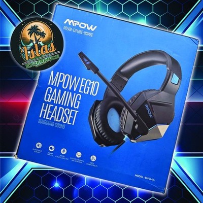 Mpow EG10 Gaming Headset Surround Sound Multi-Platform USB 3.5mm Black Blue