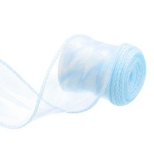 1.5 Inch 5 Yard Sheer Organza Ribbon Shimmer Chiffon Tulle Ribbons Sky Blue