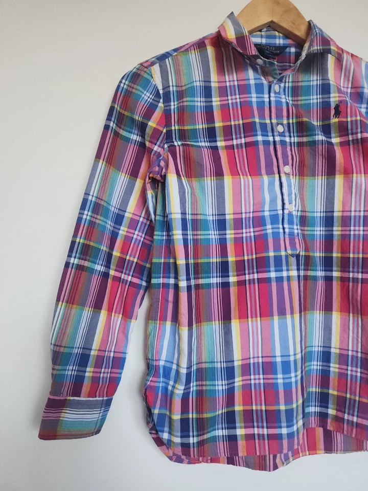 Polo Ralph Lauren Button Up Pop Over Plaid Shirt Boys 12 - Image 3 of 4