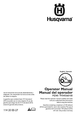 Husqvarna MZ48 97045560100 Operator Manual For Zero Turn Mower COIL BOUND