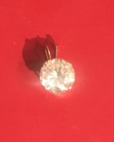 14K Solid Yellow Gold 1CT Moissanite Pendant - Picture 4 of 5