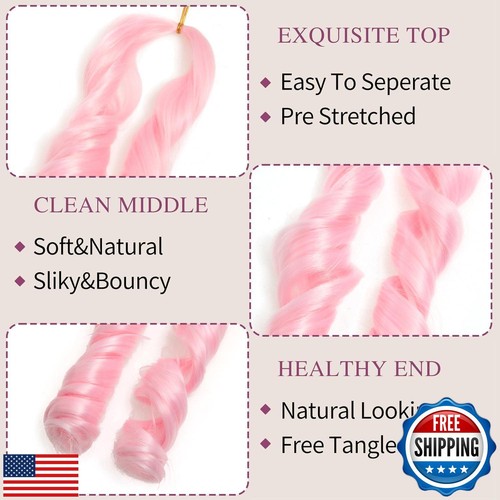 French Curl Flechthaar für schwarze Frauen 24 Zoll 8 Packungen lockig vorgedehnt - Bild 4 von 5