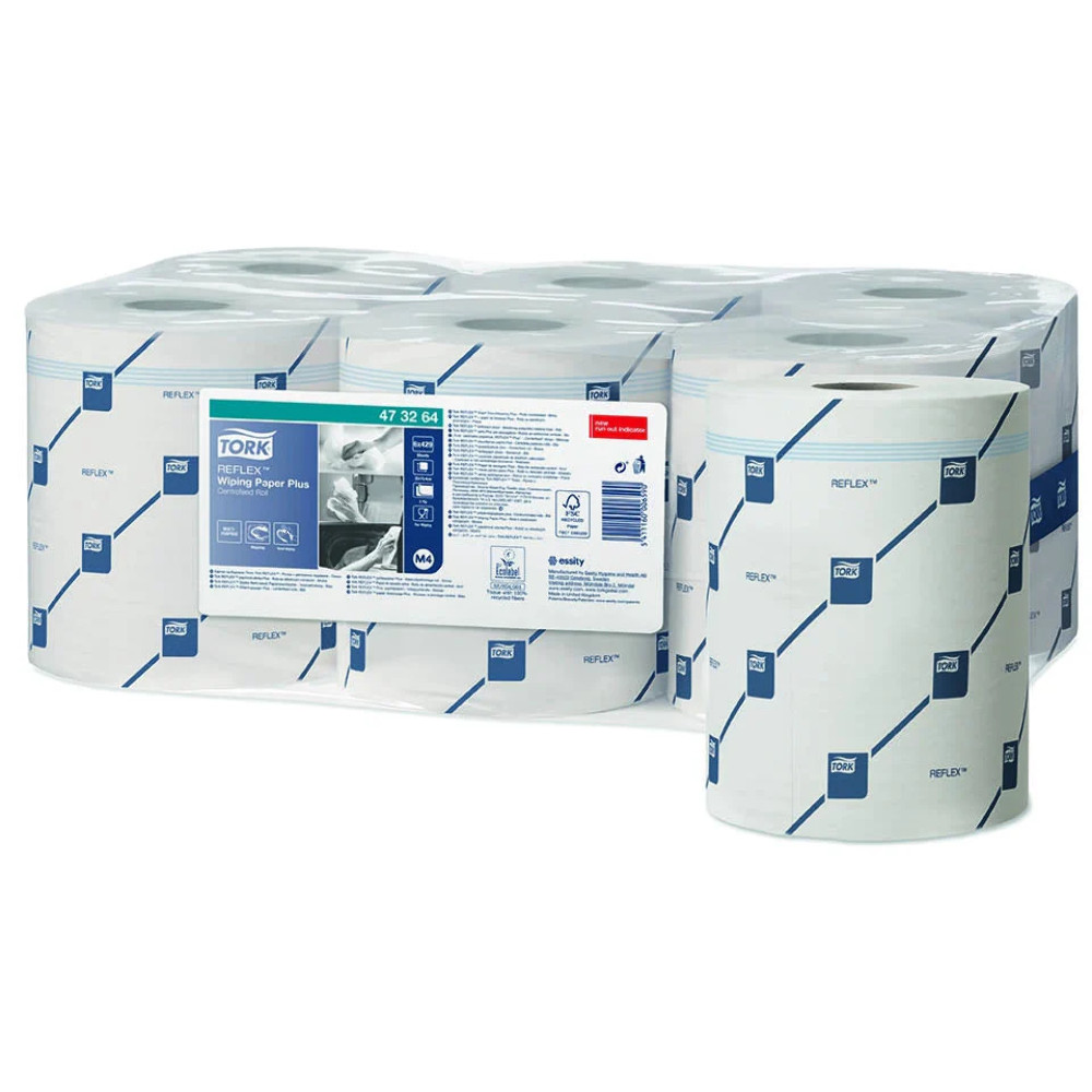 Tork Reflex™ Wiping Paper Towel Plus White M4, Multipurpose, 6 x 429 Sheets, 473
