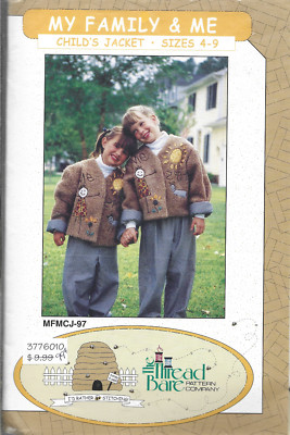 Thread Bare Pattern-My Family & Me-Child's Jacket & Me in Sizes 4-9