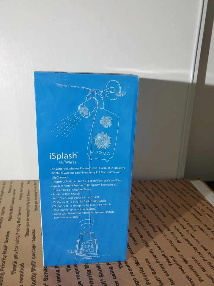 iSplash wireless splashproof shower speaker pool Sharper image zip connect NEW - Image 4 of 4