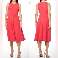 NWOT Eliza J Women's Sleeveless Boat Neck Crepe Fit & Flare Dress sz 8