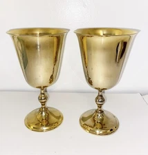 William Adams W.A. Gold Wine Cups Goblets Made In Italy Set Of 2