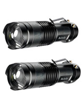 Pack of 2 Small LED Torches, Bright Mini Torch Flashlight with Adjustable Focus