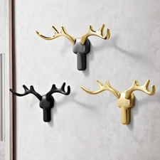 MFYS Modern Deer Horn Hook Nordic style Shiny Gold Coat Hook Bathroom Towel Hook