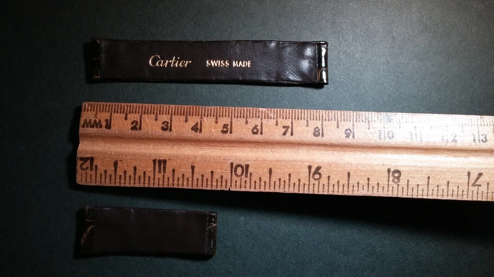 Banda Cartier Original 15x14mm MARRÓN BRILLANTE Cocodrilo para HEBILLA DE DESPLIEGUE, no i Foto 2 de 4