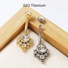 10 piezas G23 Bola de Titanio Gemas Ombligo Barras para el Vientre Botón Barras Piercing Corporal