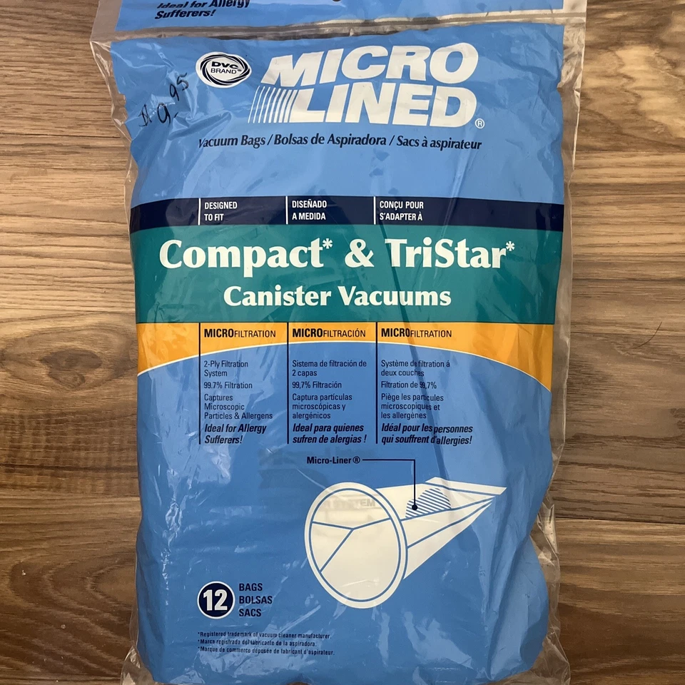 12PK Vacuum Paper Bags for Compact, Tristar Tank Generic Part 471453 - Image 2 of 4