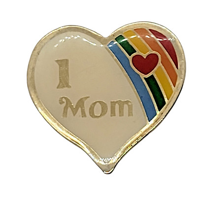 I HEART (Love) MOM Brooch Pin - Heart Shaped Rainbow | eBay