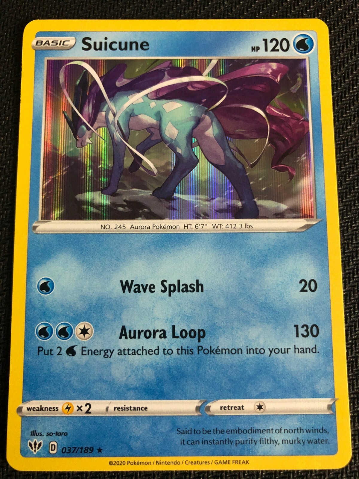Pokemon : SWSH DARKNESS ABLAZE SUICUNE 037/189 RARE HOLO | eBay