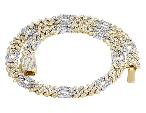 Yellow/ White Gold Figaro Link Baguette 
