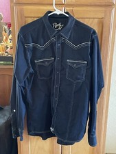 Rock 47 by Wrangler Men  s Shirt Pearl Snaps Size L