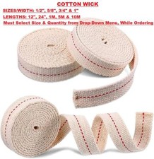 Flat Cotton Wick Paraffin Kerosene Oil Lamp Wick Burner 1/2''