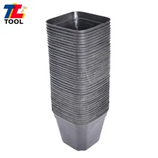 100 PCS 4'' Square Plastic Seedling Pots Nursery Seeds Starting Plants Cuttings