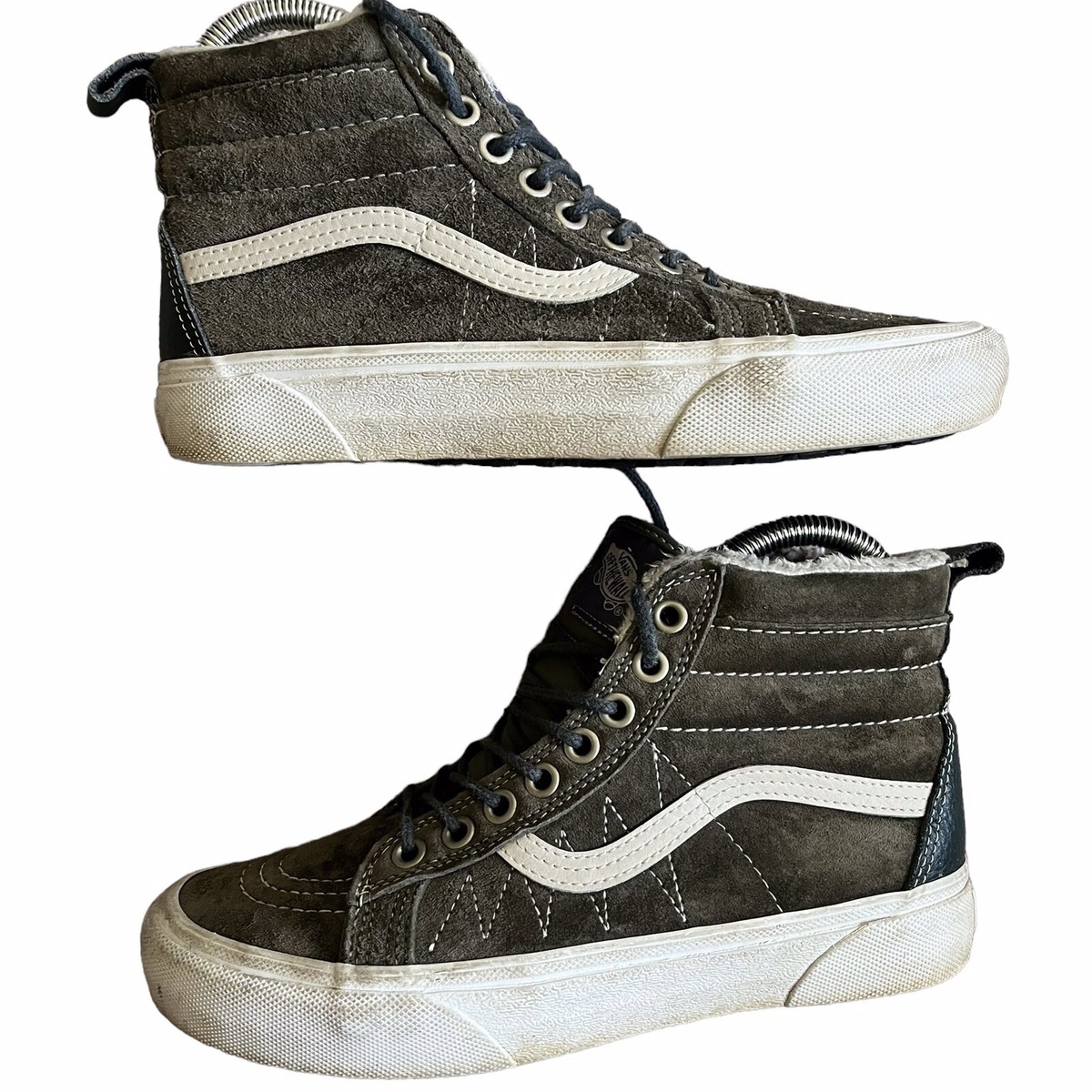 Vans Men’s Off the‎ wall scotchguard 721358 gray suede plaid Sk8 hi-tops Vans Scotchgard Sk8-hi Gray Suede Plaid High Top Skate  main image 4