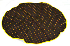 Umberto Algodon Brown  Yellow Dot Silk Pocket Round - 75 Retail New